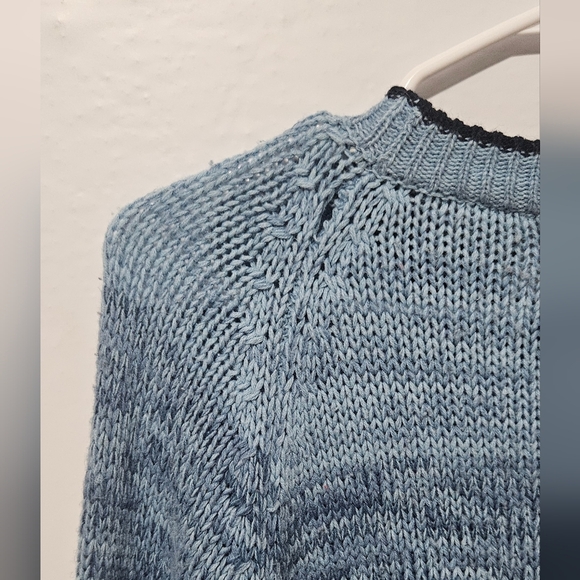 Vtg Sweater Graphix Sweater Mens L Pullover 90s Blue Color Block Biggie Carlton - Picture 6 of 7